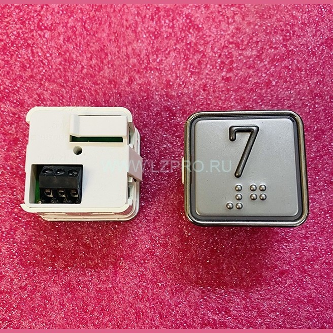 Модуль кнопочный "7" красная подсветка с шрифтом Брайля MT42 RUS Schaefer ЩЛЗ
