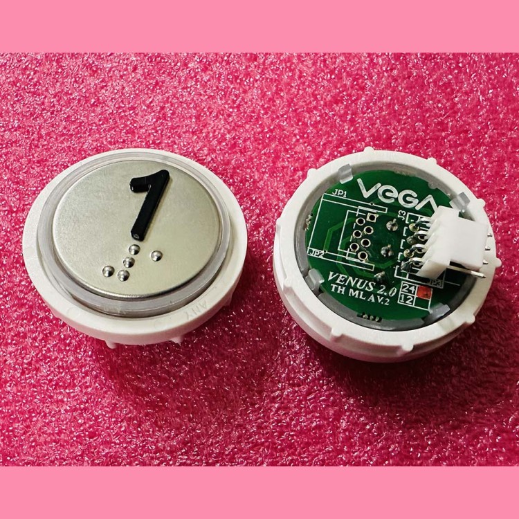 Модуль кнопочный с кодом Брайля красная подсветка MLA разъем AMP "1" Venus Vega