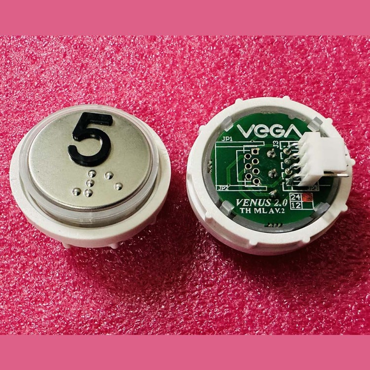 Модуль кнопочный с кодом Брайля красная подсветка MLA разъем AMP "5" Venus Vega