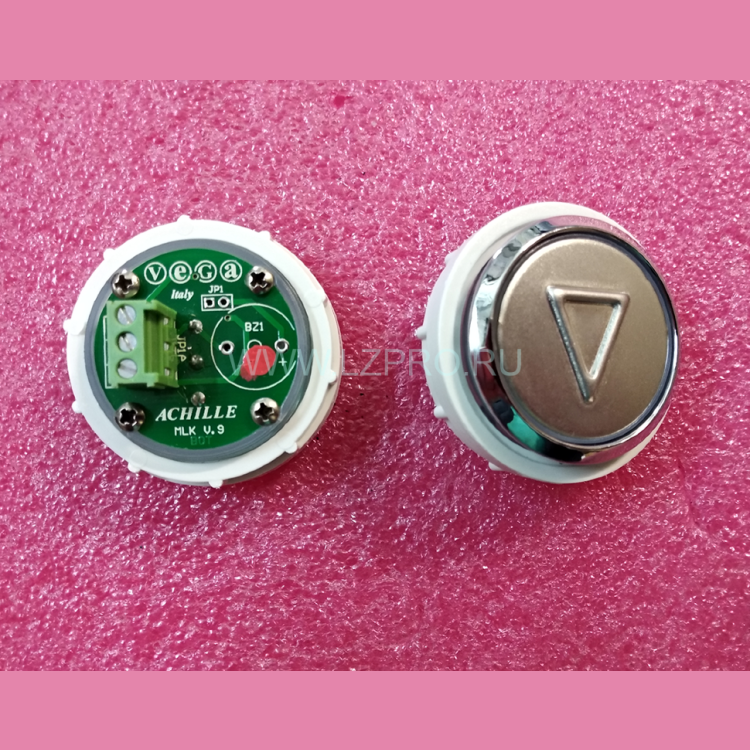 Кнопка антивандальная Стрелка красная подсветка, MLSU, Achille light VEGA