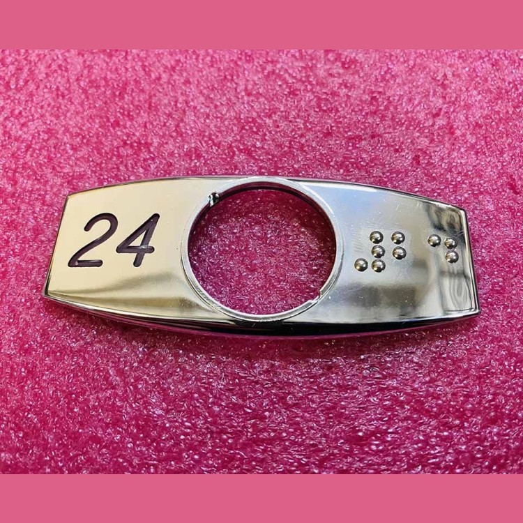 Чиклет "24" хром с шрифтом Брайля FAA396J999-L-24-B Otis