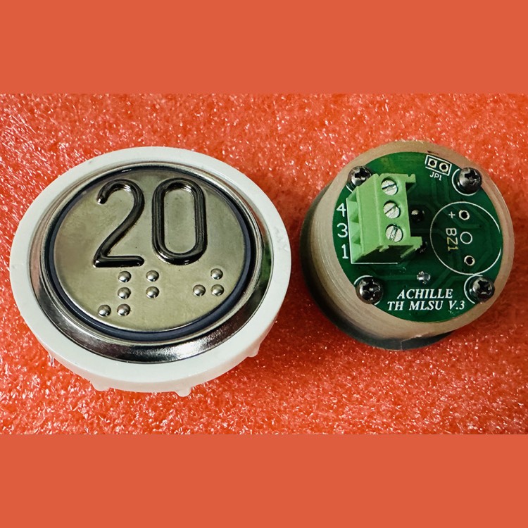 Кнопочный модуль 20 с кодом Брайля, синяя подсветка, MLSU, Achille light VEGA