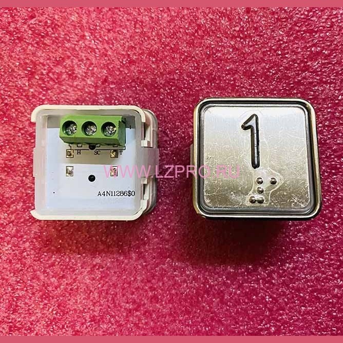 Кнопочный модуль "1" красная подсветка с шрифтом Брайля A4N11286$05 BBP-S303-VMPLM-D-R-01 (KA302W-D-R-01) ЩЛЗ