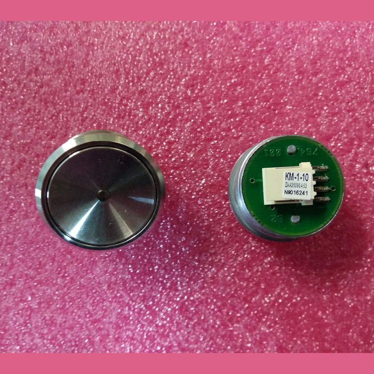 Кнопка антивандальная КМ-1-10 (подсветка зеленая; шлиф. нерж.) Otis ZAA25090AS2