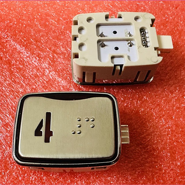 Модуль кнопочный красная подсветка код брайля AK-25B "4" AEN04C049*A Sigma