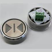 Модуль кнопочный красная подсветка "ЗАКРЫТИЕ ДВЕРЕЙ" К1-Закр-1-К (аналог Achille Vega)