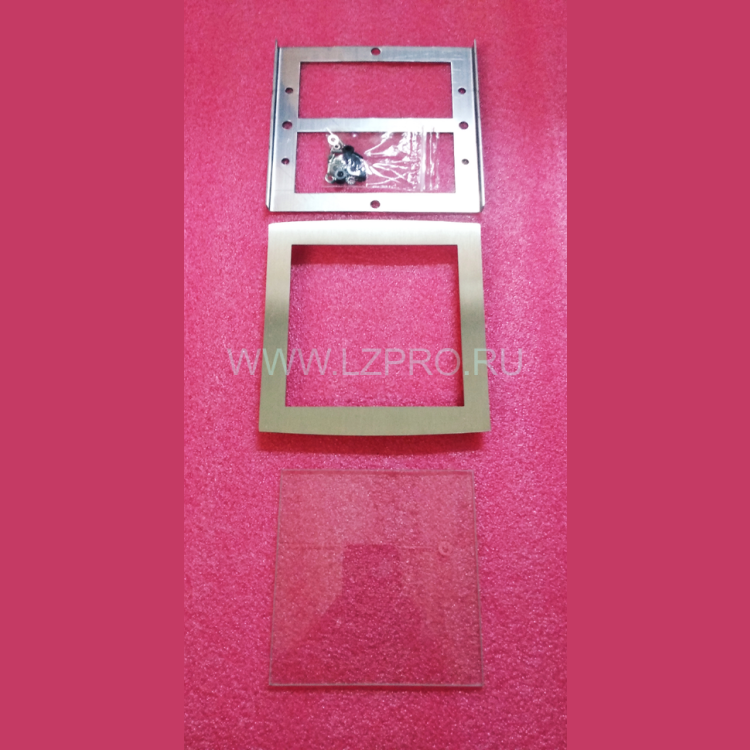 Рамка панели приказов в сборе (нерж. шлиф. сталь, стекло 135х135 мм) Otis