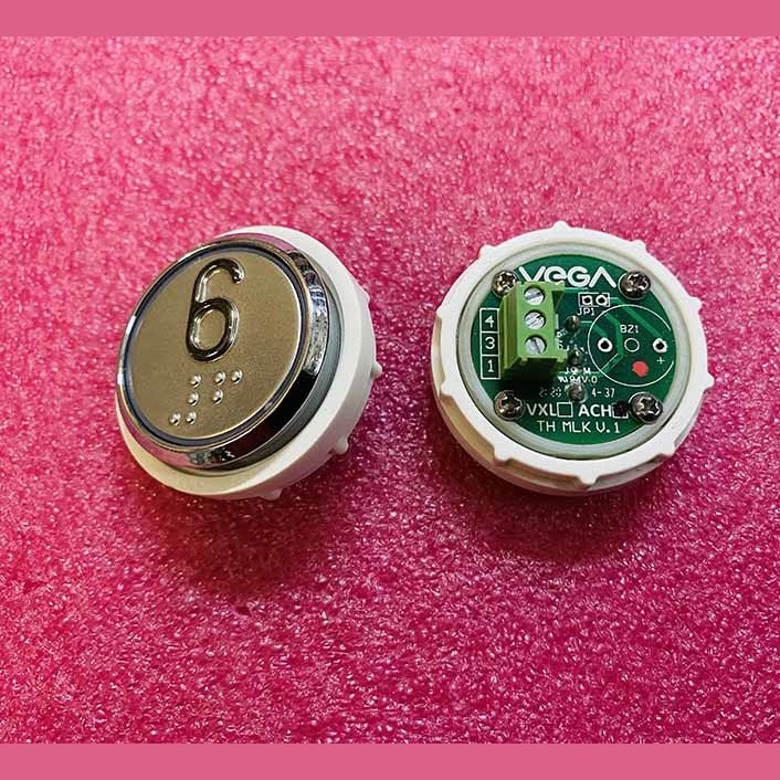 Кнопочный модуль 6 с кодом Брайля, красная подсветка, MLSU, Achille light VEGA