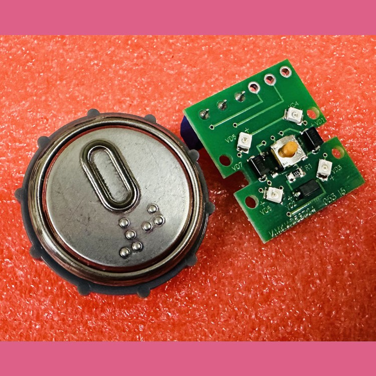 Модуль кнопочный круглый с гайкой код Брайля "0" ВКЛ13А-7-4П