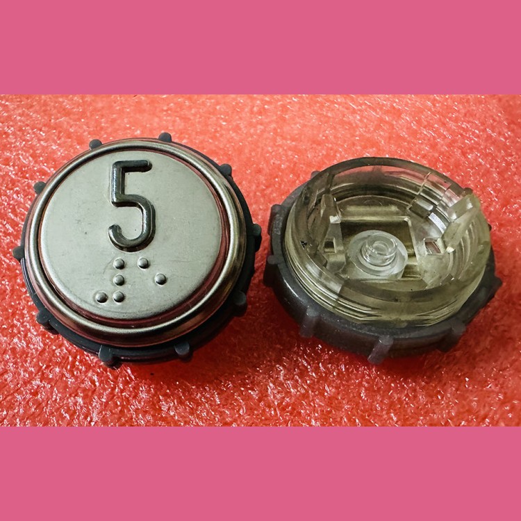 Модуль кнопочный круглый 5 с гайкой без платы ВКЛ13А-7П (7-4П)