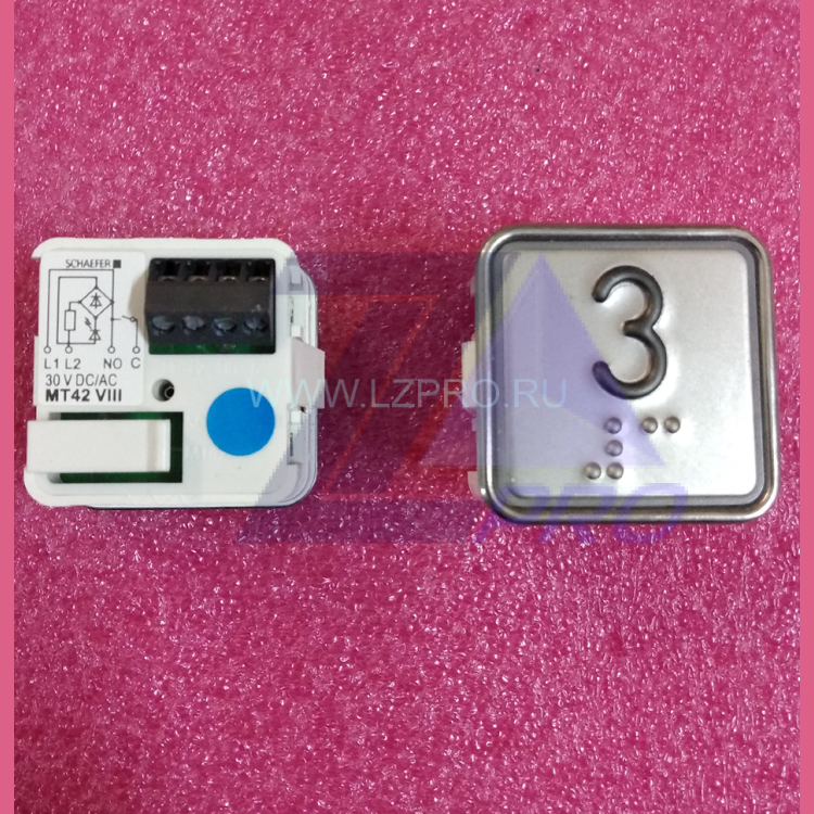 Модуль кнопочный "3" синяя подсветка MT42 VIII Schaefer