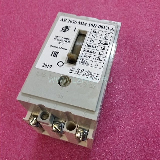 Автоматический выключатель 2,5А 380В АЕ2036ММ-10Н-00У3-А