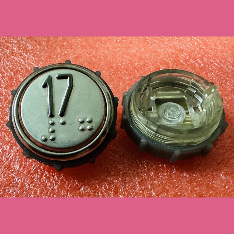 Модуль кнопочный круглый 17 с гайкой без платы ВКЛ13А-7П (7-4П)