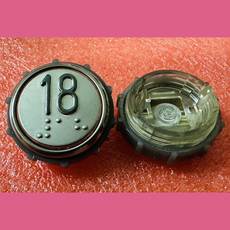 Модуль кнопочный круглый 18 с гайкой без платы ВКЛ13А-7П (7-4П)