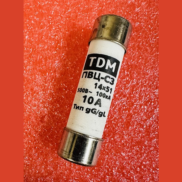Плавкая вставка (предохраниель) 14x51mm керамический 10А ПВЦ-С3 TDM