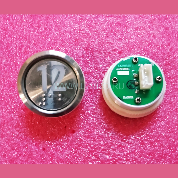 Кнопка "12" с шрифтом Брайля тип BAS231 A4N33841 Otis